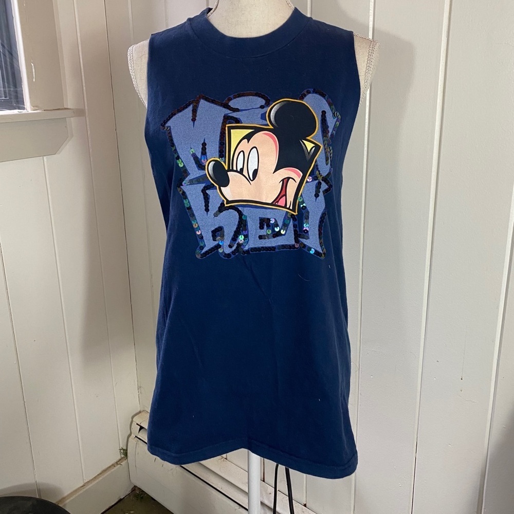 Women’s Mickey Mouse Cut Off Tank Top - Picture 1 of 7